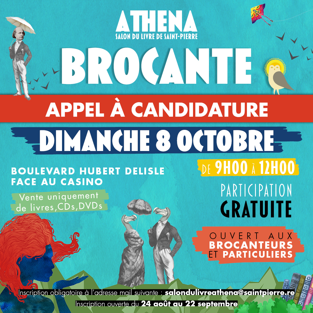 Appel à candidature : Le 8 OCTOBRE, participez à la brocante du Salon du Livre ATHENA
