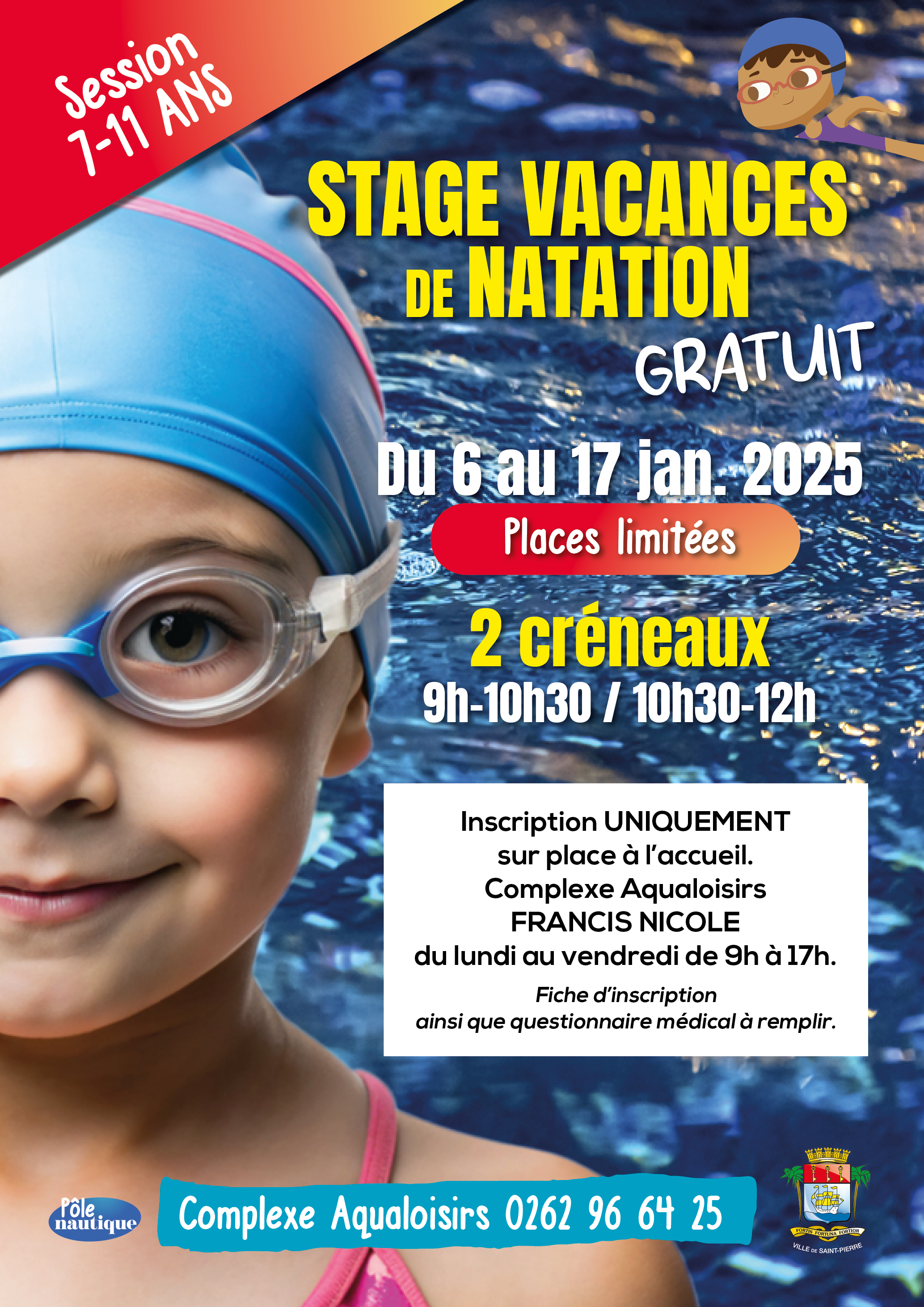 stage vacances natation janvier 2025